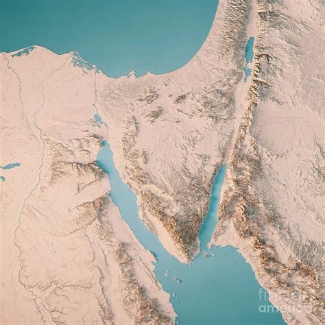 sinai peninsula topographic map